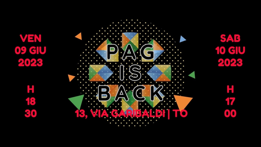 Evento PAG is back… il menù estivo delle nostre attività!